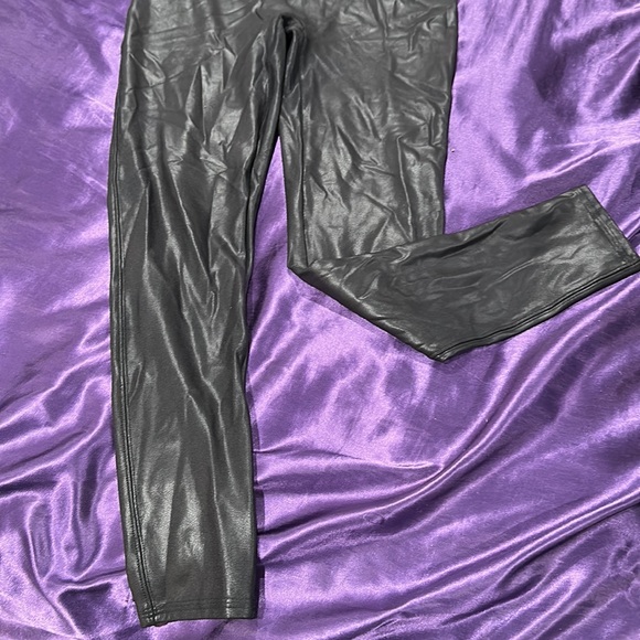 SPANX size large petite faux leather legging. Perfect condition. Black. - Picture 3 of 5